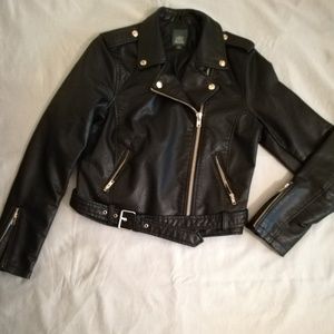 Black belted moto jacket never been worn